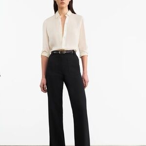 Nili Lotan Christophe Black Wool Pant Size 2 NWT